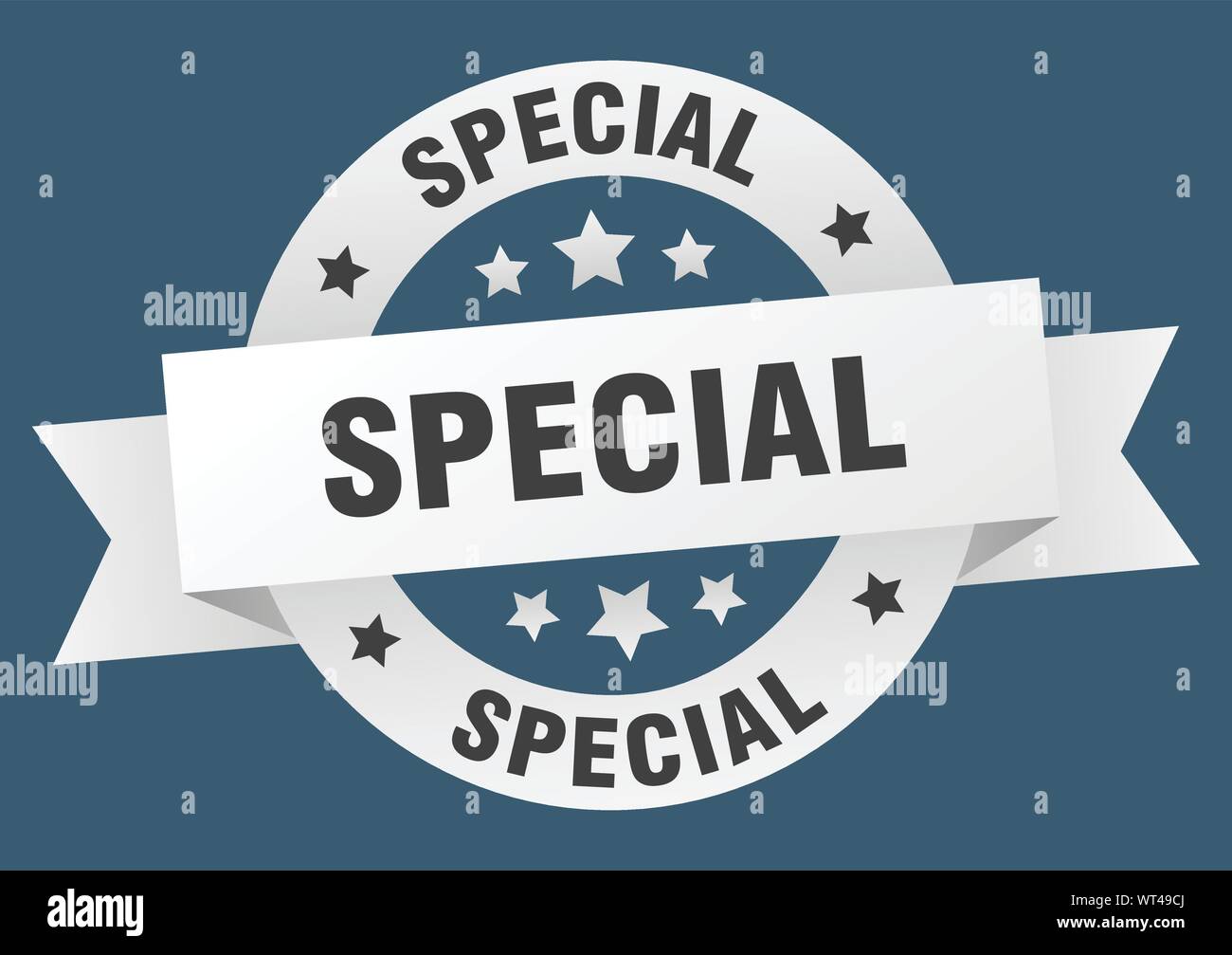 special ribbon. special round white sign. special Stock Vector Image ...