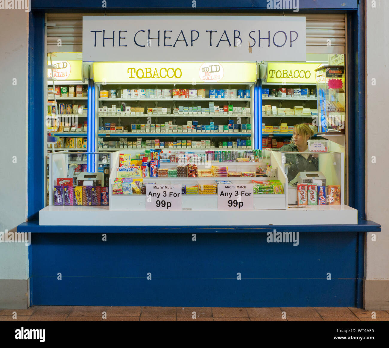 Cheap Tab Shop, Grainger Market, Newcastle, 2012 Stock Photo