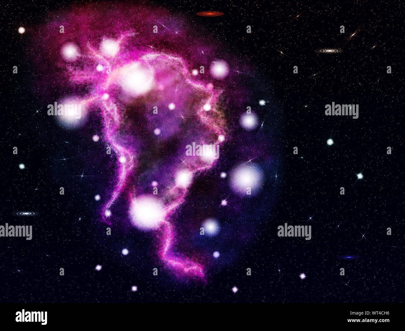 Pink Real Stars Abstract illustration of rich star forming nebula of pink color Stock ...