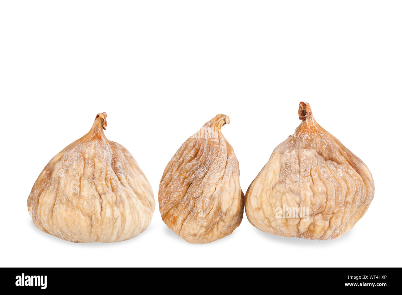Three  dried figs isolated on white background Stock Photo