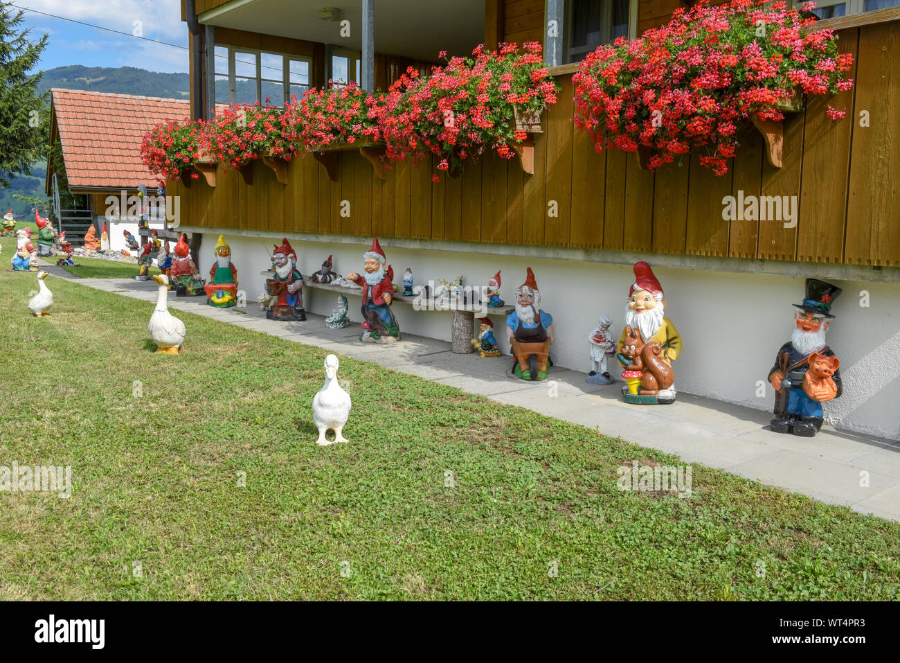 Garden Gnomes of A Traditional House At Tasch Near Zermatt In the