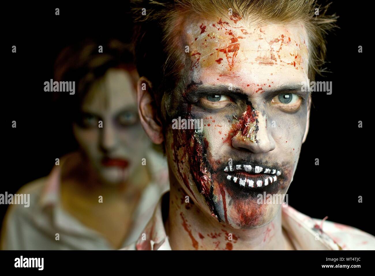 Portrait Of Man In Zombie Make-up During Halloween Stock Photo - Alamy