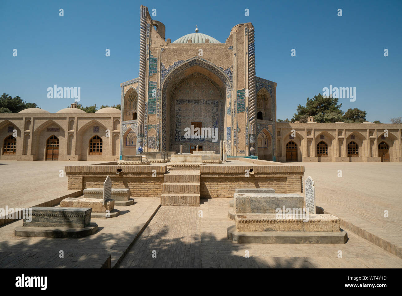 Green Mosque in the center of Balkh city in Afghanistan Stock Photo