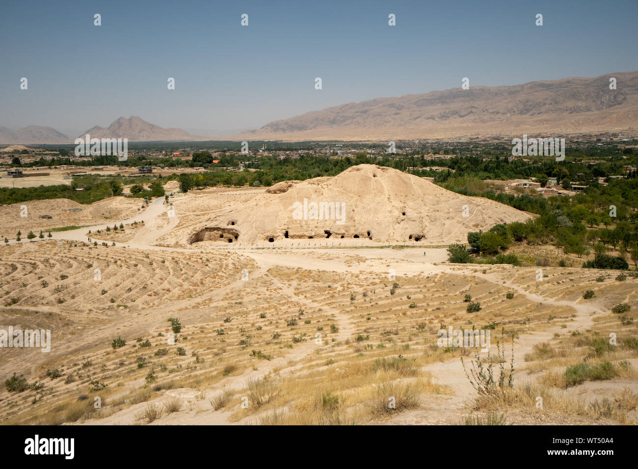 Takhte Rostam ancient buddhist stupamonastery in Samangan, Afghanistan in August 2019 Stock