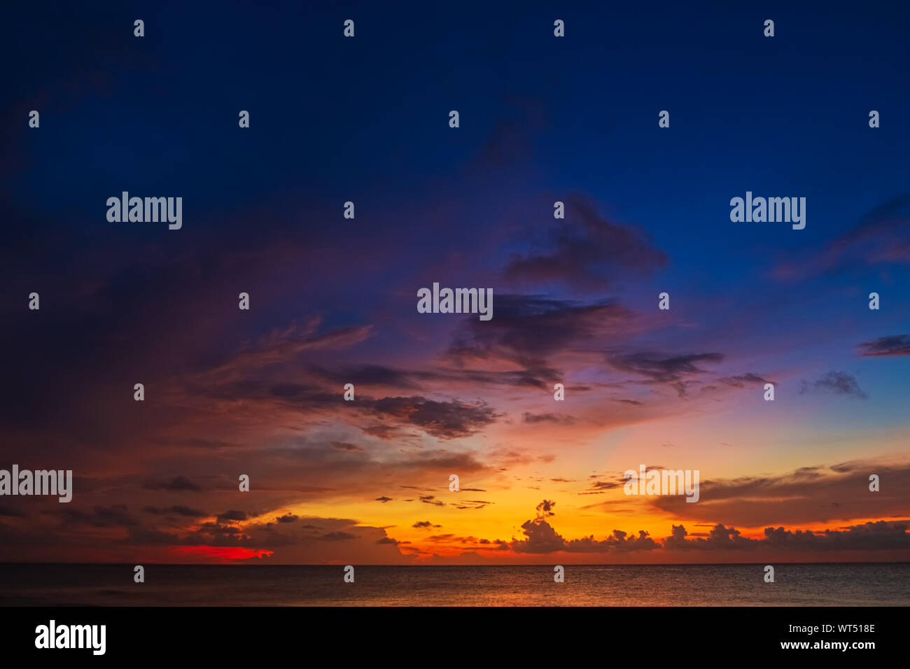 Sky background on sunset, abstract blurred background. Stock Photo