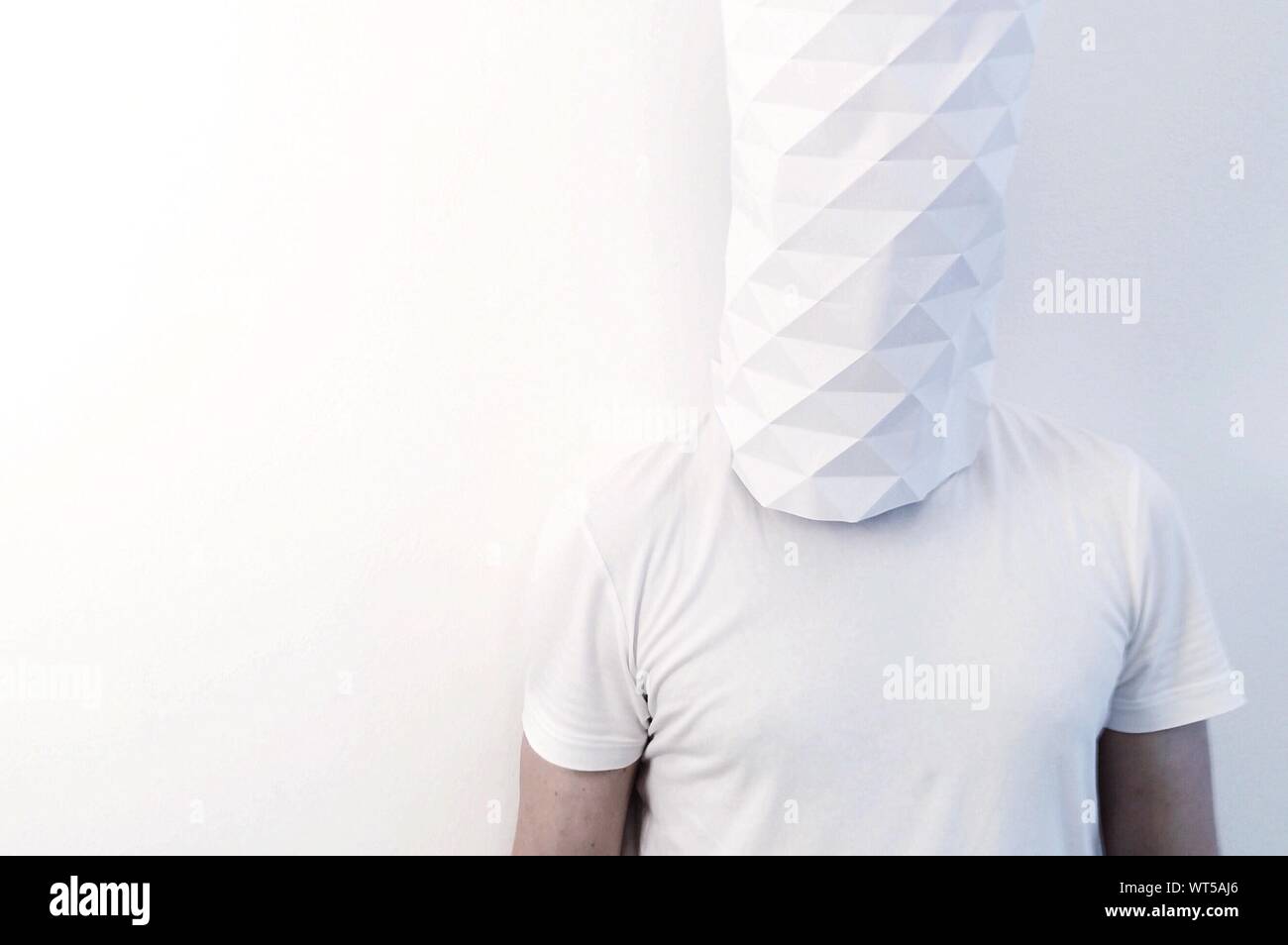 Man With Obscured Face Stock Photo