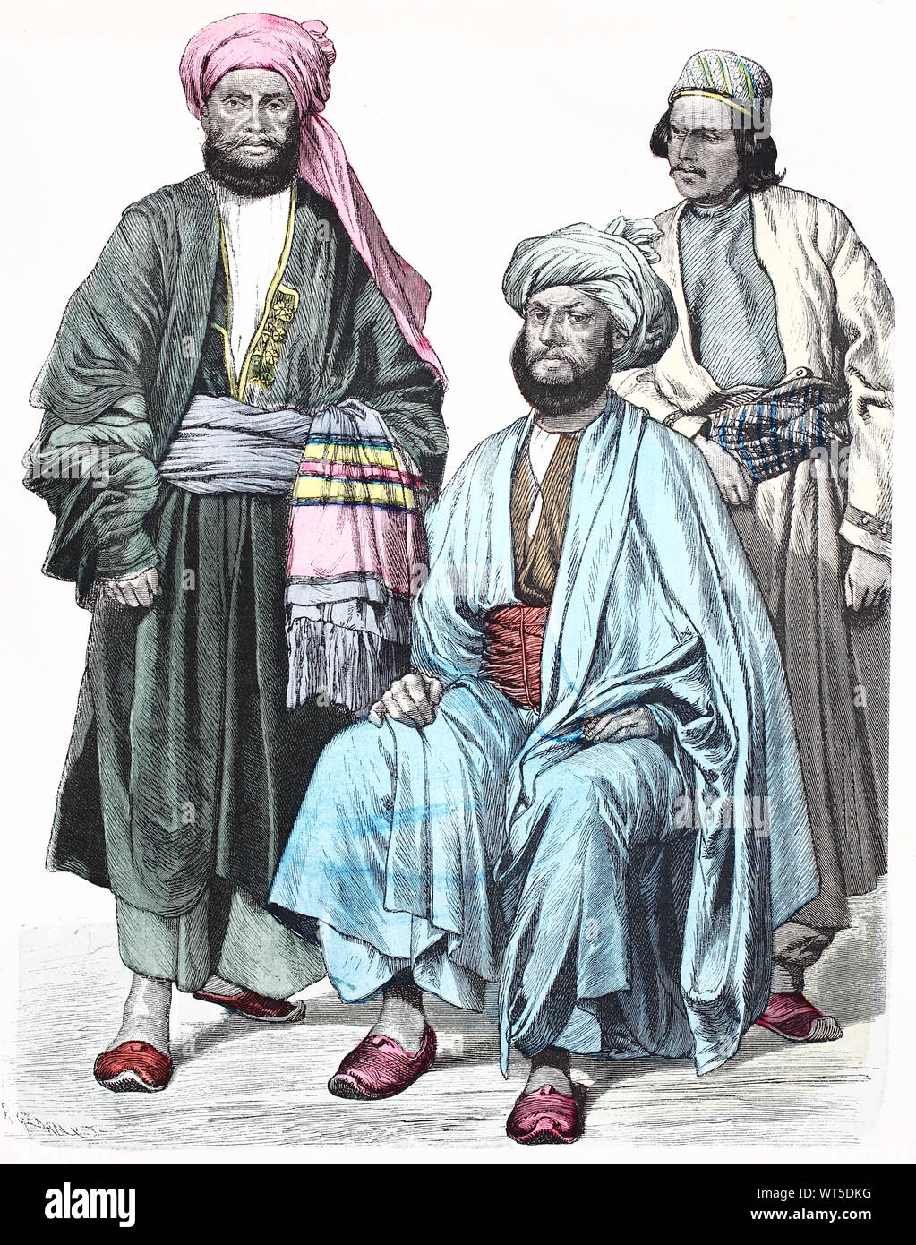 National costume, clothes, history of the costumes, Afghan, national costumes from Asia, in 1885, Volkstracht, Kleidung, Geschichte der Kostüme, Afghanen, Trachten aus Asien, 1885 Stock Photo