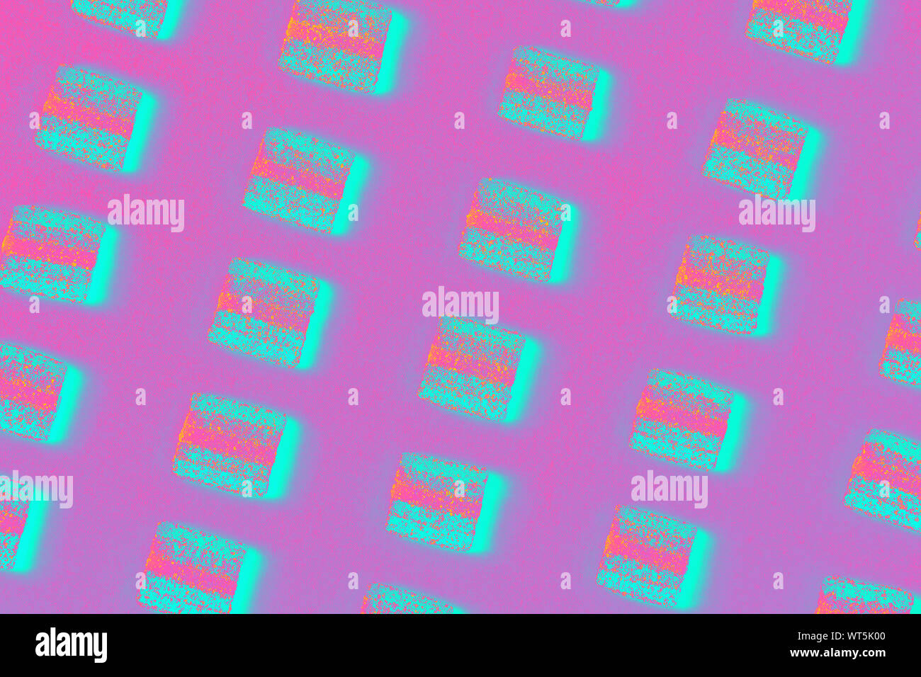Colorful candies pattern on a blue background. Top view. Stock Photo