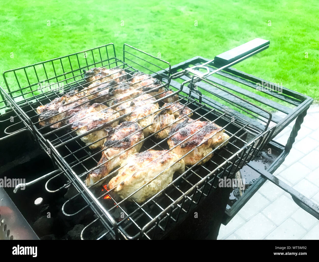 Chunks of meat and vegetables are grilled. Studio Photo Stock Photo - Alamy