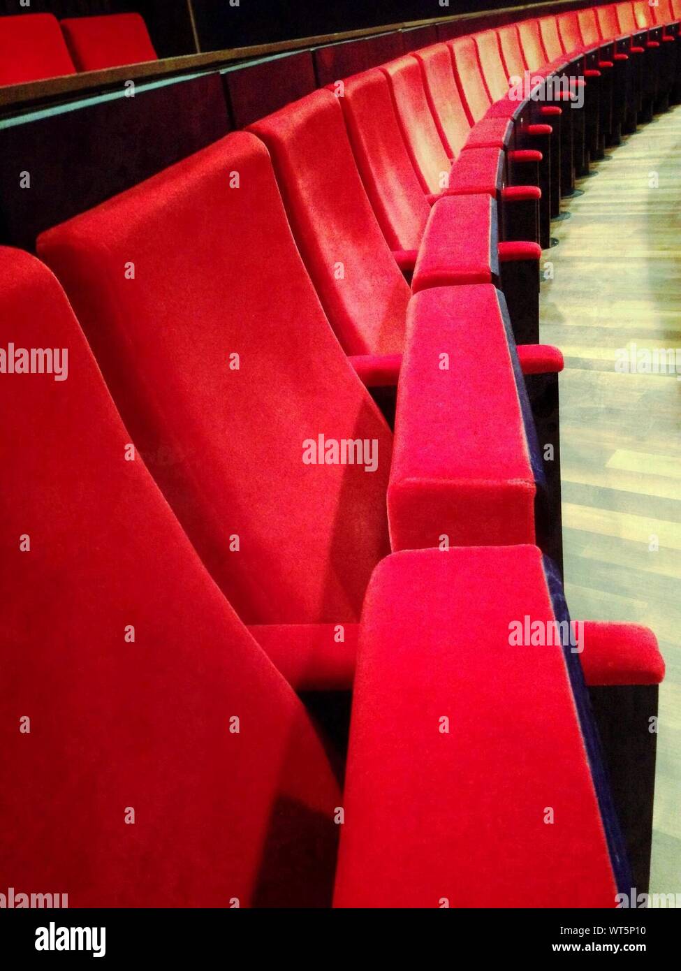 Empty Folded Seats At Musical Theater Stock Photo