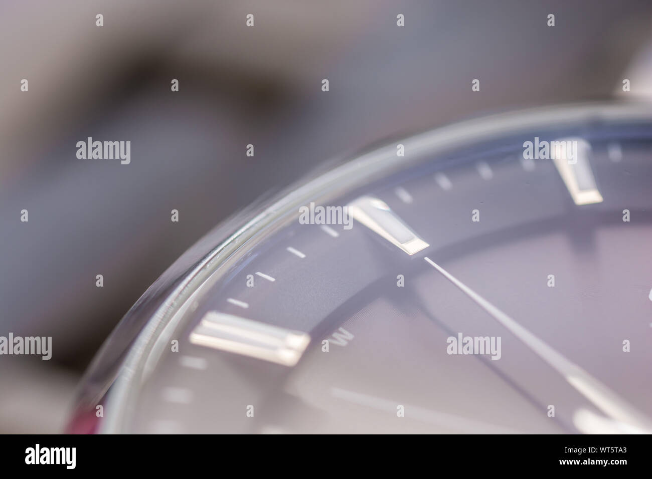 Part of a dial of a wristwatch with second hand Stock Photo