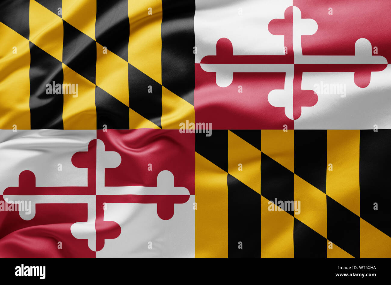 Waving state flag of Maryland - United States of America Stock Photo ...