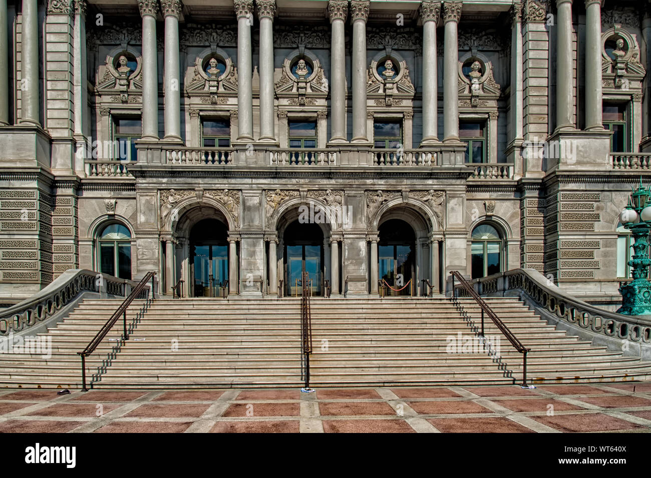 The Beaux Arts facade of the Thomas Jefferson Building of the Library of Congress Stock Photo
