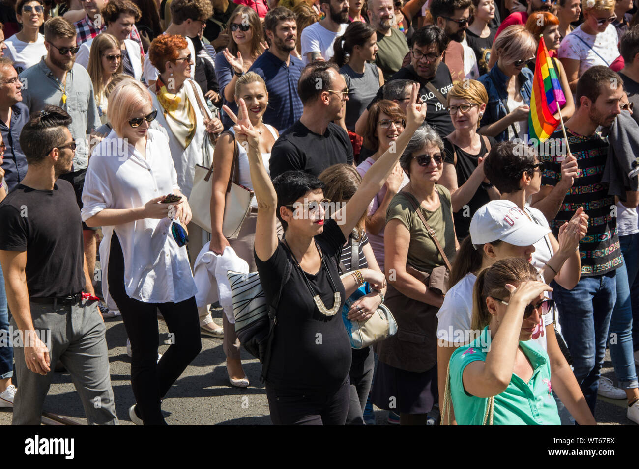 Sarajevo, Bosnia And Herzegovina. 08th Sep, 2019. A pregnant lady