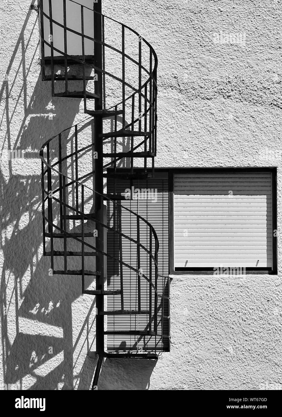 Metallic Spiral Staircase Of Building Stock Photo Alamy