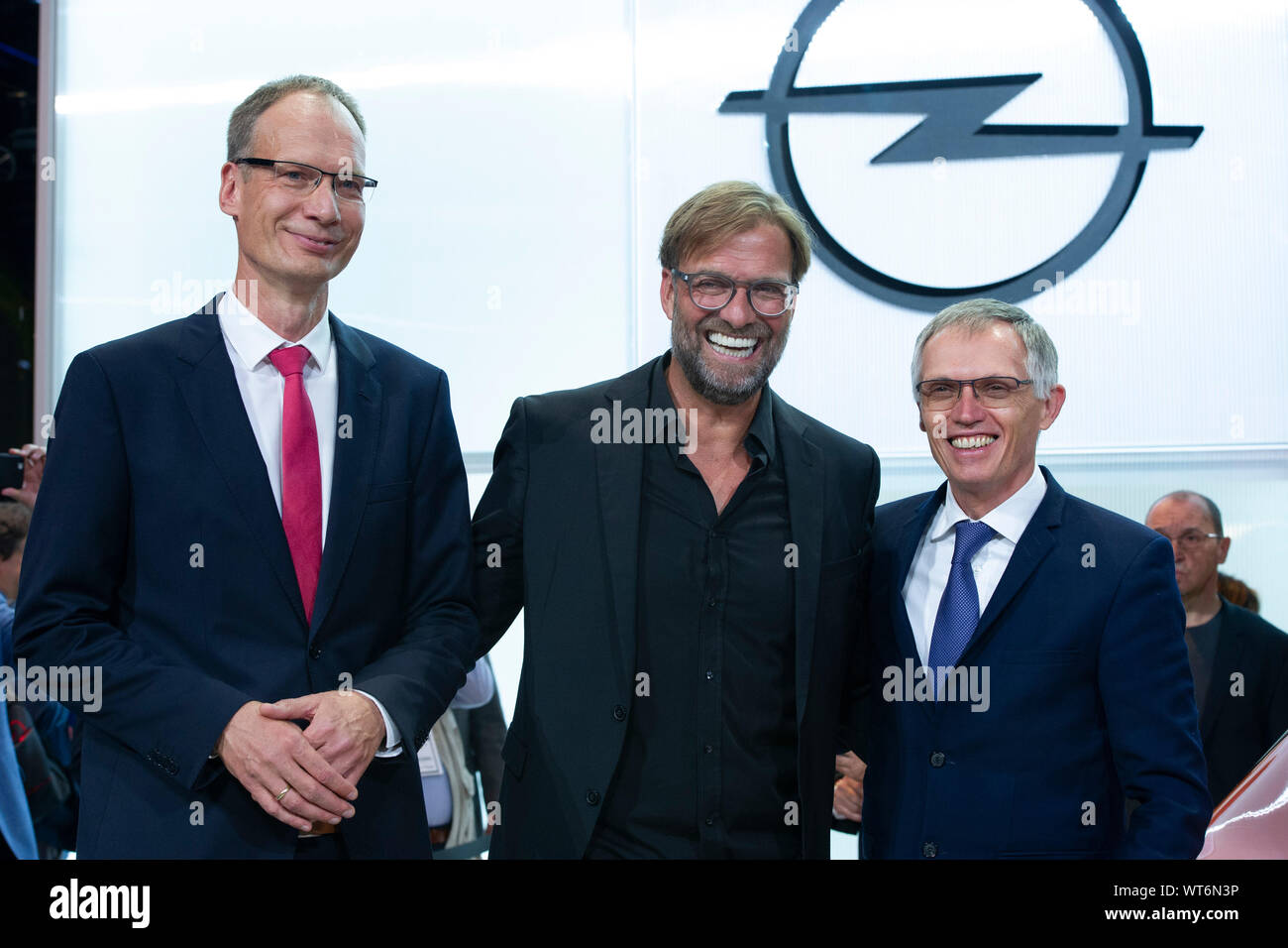 Frankfurt Deutschland 10th Sep 19 Michael Lohscheller Is Chief Executive Officer Ceo Of Opel Automobile Gmbh And Coach Juergen Klopp Liverpool Fc Carlos Tavares Psa Group Management Chairman Will Be Presenting The