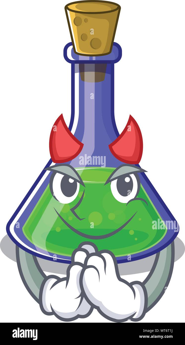 Devil magic potion cartoon shaped in character vector illustration Stock Vector