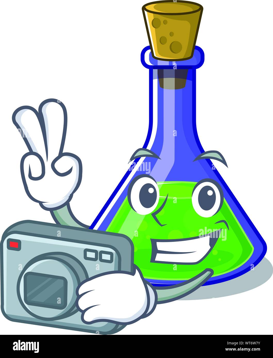 Photographer magic potion cartoon shaped in character vector illustration Stock Vector