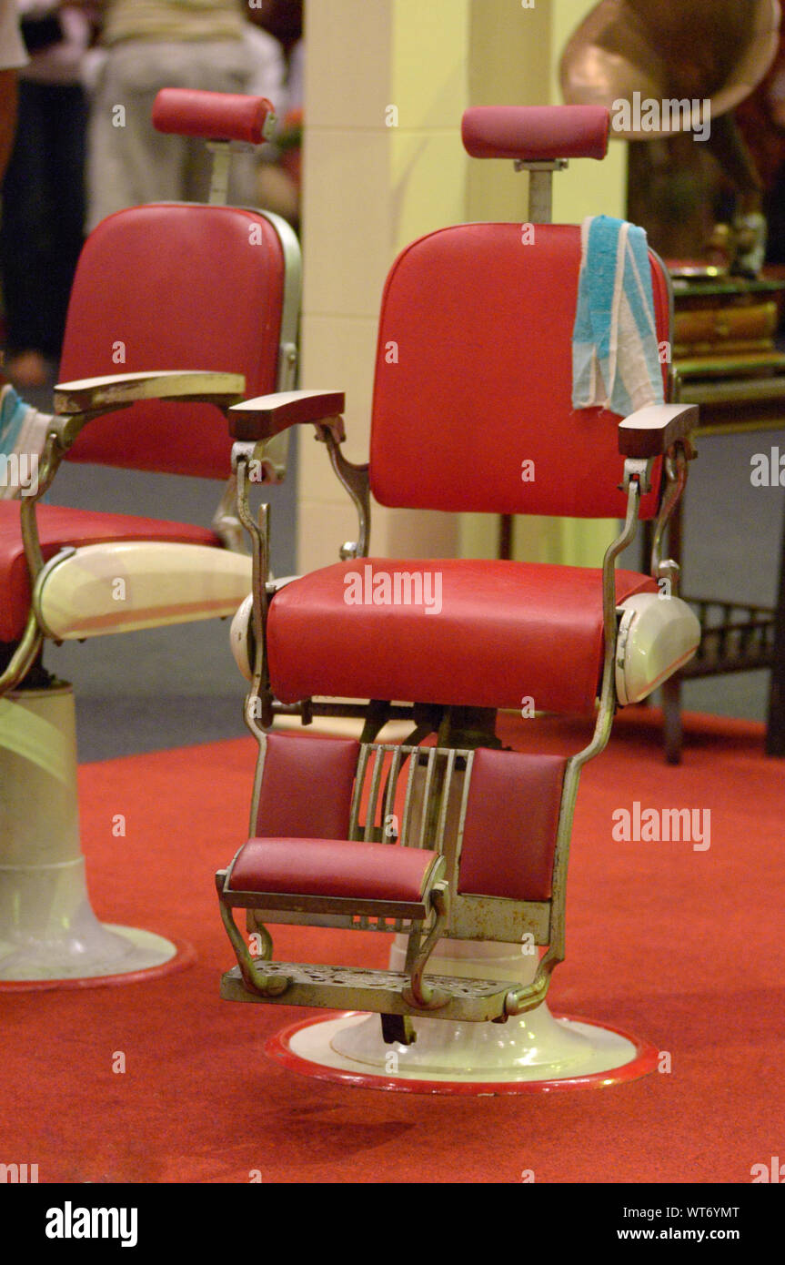 Empty Red Chairs At Barber Shop Stock Photo 273060728 Alamy