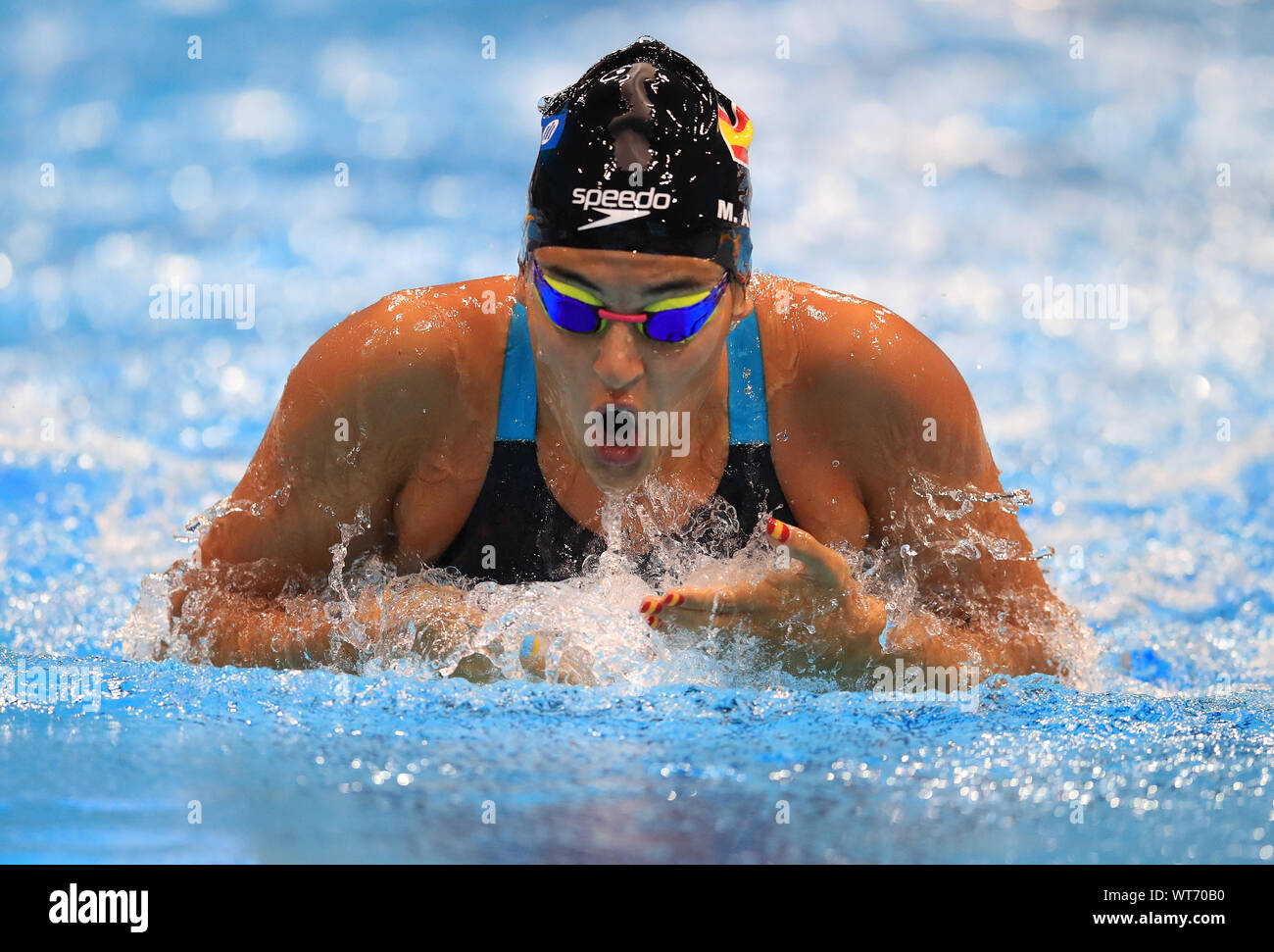 Spain's Michelle Alonso Morales competes in the Women's 100m