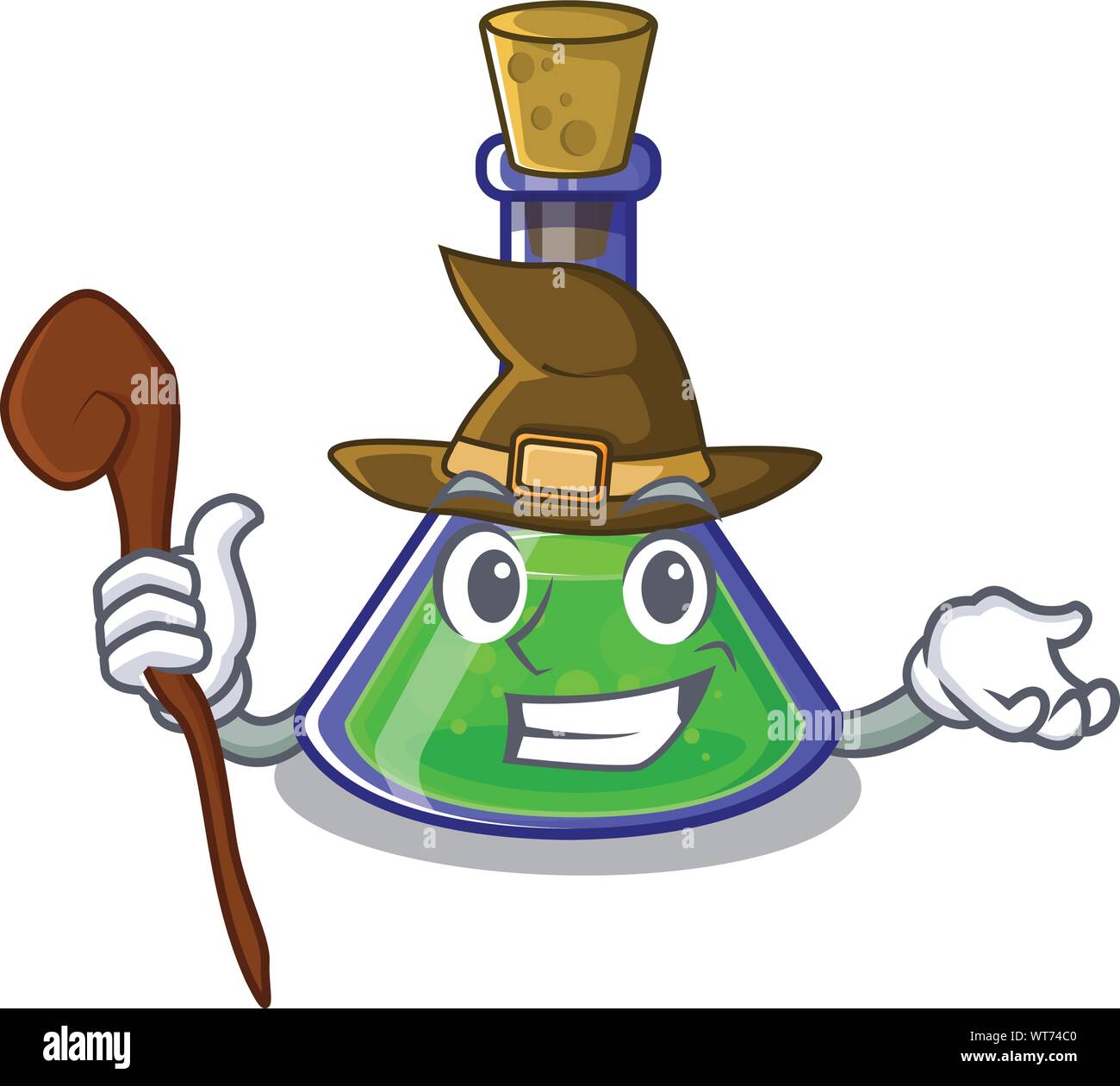 Witch magic potion cartoon shaped in character vector illustration Stock Vector