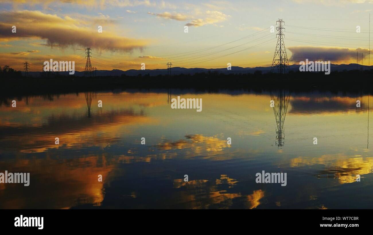 Electricity pylons in water hires stock photography and images Alamy