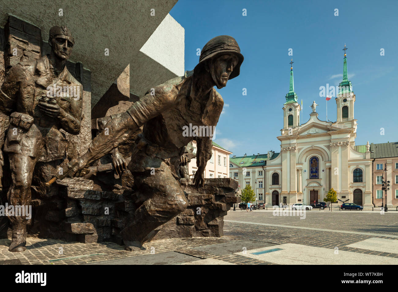 Summer afternoon at the Warsaw Uprising monument, Warsaw, Poland. Stock Photo