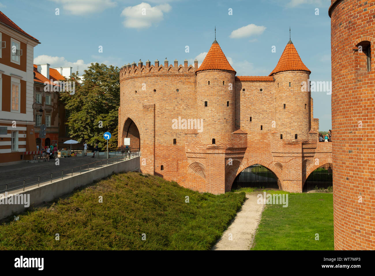 Summer afternoon at the Barbican in Warsaw, Poland. Stock Photo