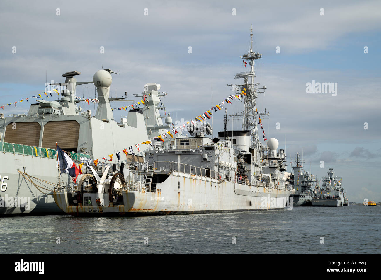 French Frigate D645 La MottePicquet in Copenhagen Harbour Stock Photo