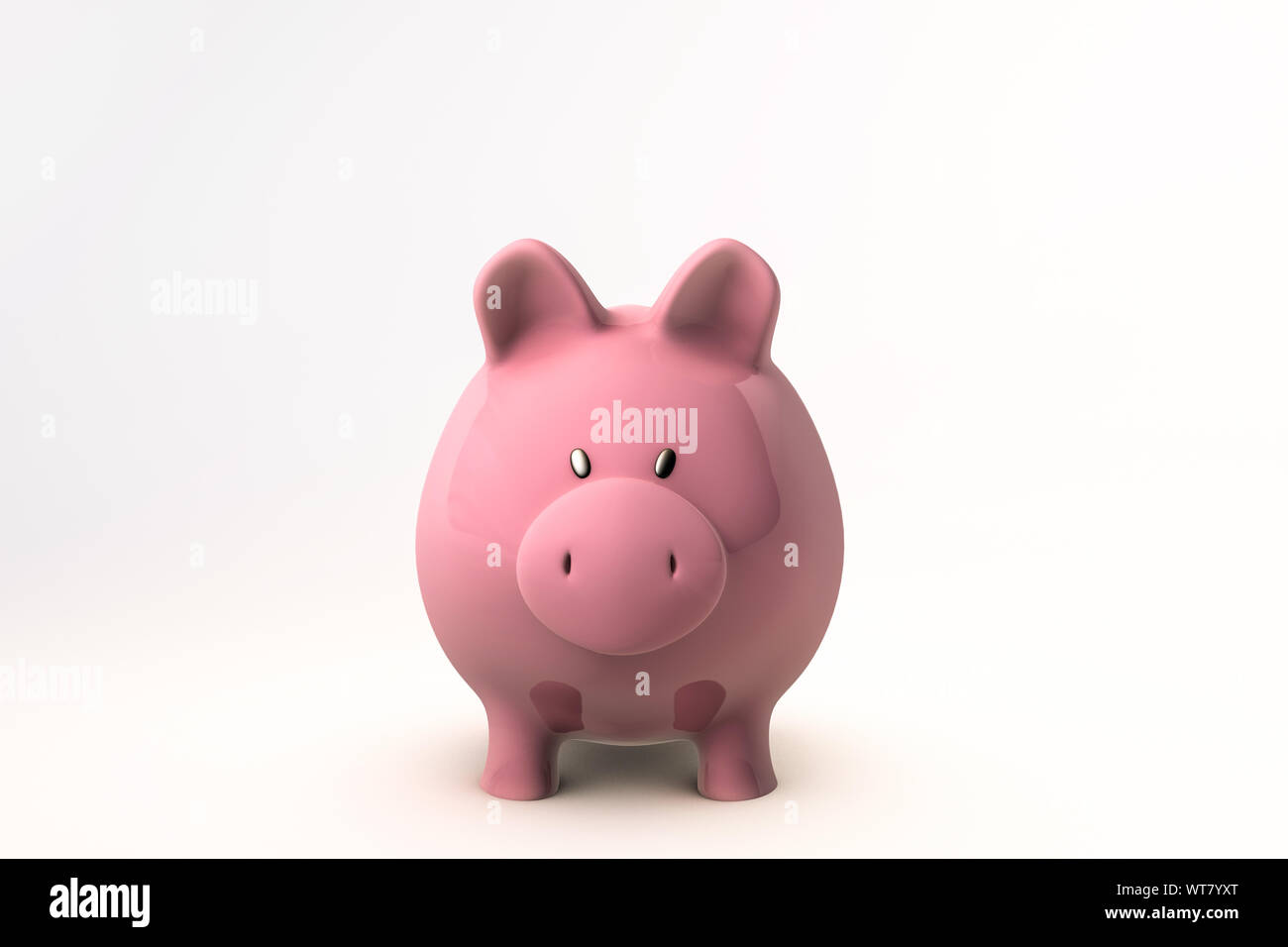 piggy bank isolated on white background 3d illustration Stock Photo - Alamy