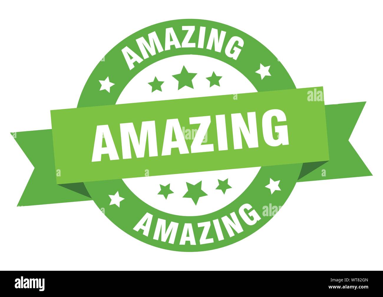 amazing ribbon. amazing round green sign. amazing Stock Vector Image ...
