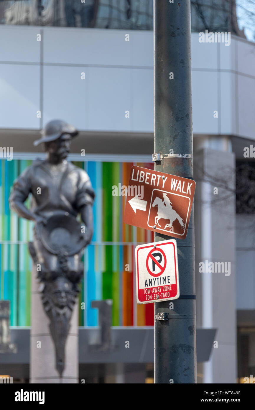 Charlotte, USA February 24, 2019 View of a sign with the inscription