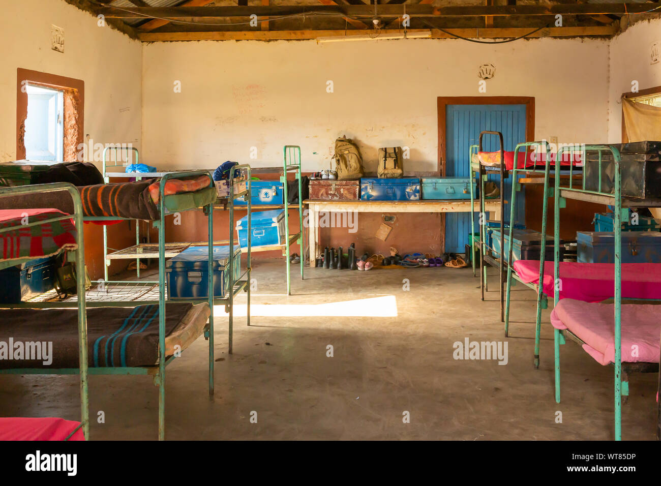Imani Junior Academy, Nanyuki, Laikipia county, Kenya – June 13th, 2019: Photograph of girls dormitories at Imani Junior School, in Kenya with no peop Stock Photo
