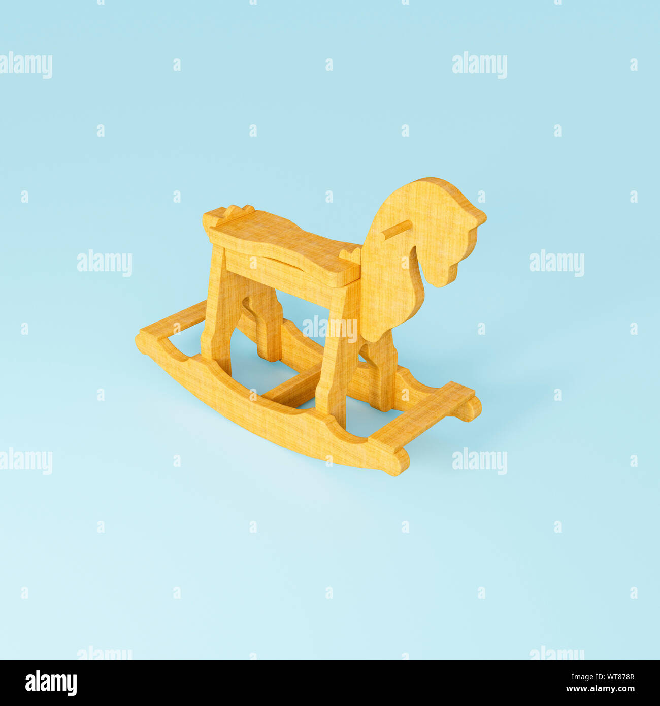 Childrens wooden toys, a wooden rocking horse toy Stock Photo