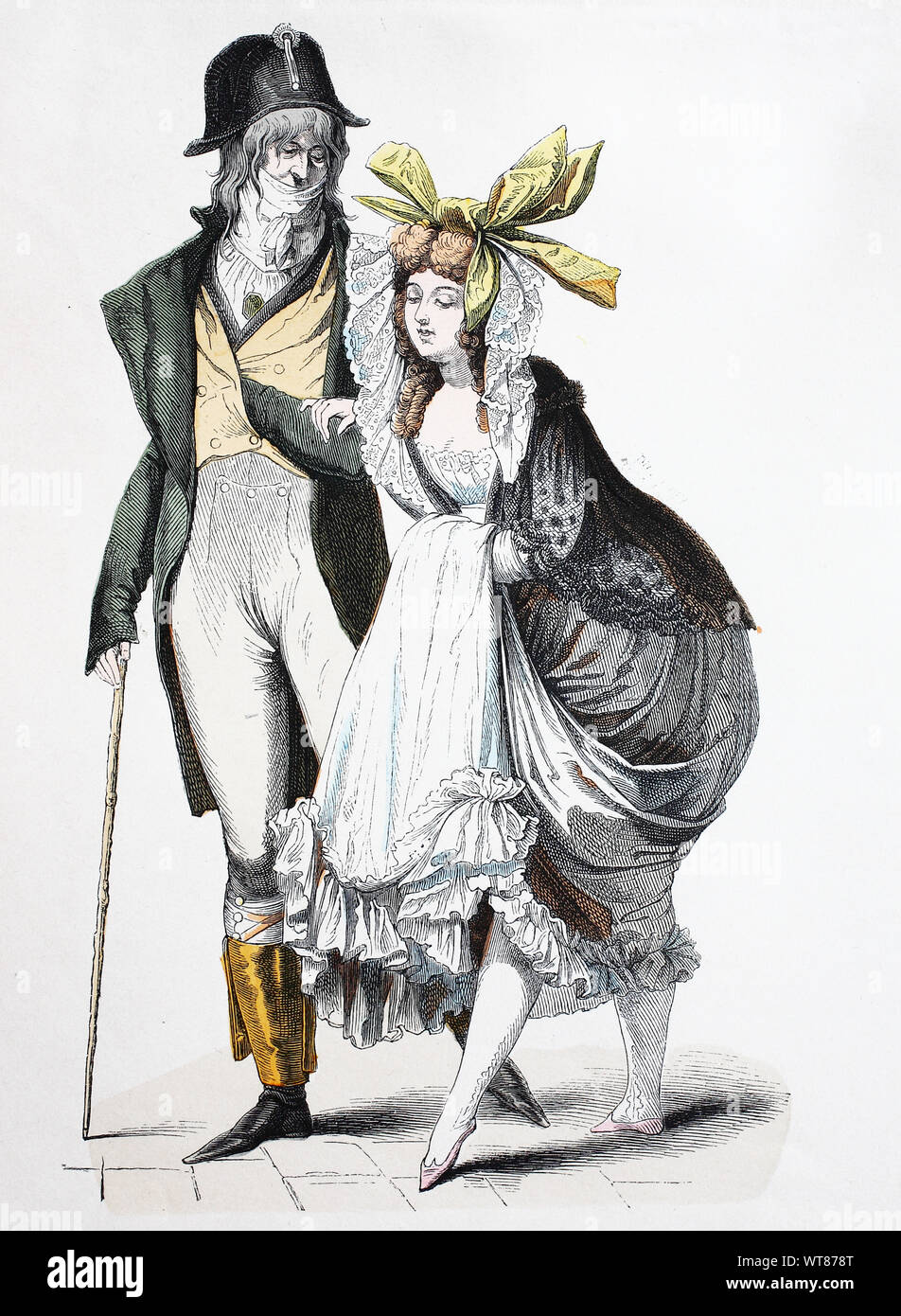 National costume, clothes, history of the costumes, French Incroyables, in 1794, Volkstracht, Kleidung, Geschichte der Kostüme, französische Incroyables, 1794 Stock Photo