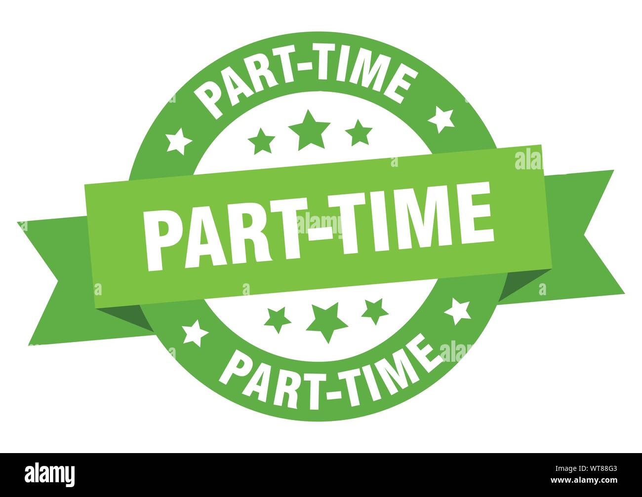 part-time ribbon. part-time round green sign. part-time Stock Vector ...