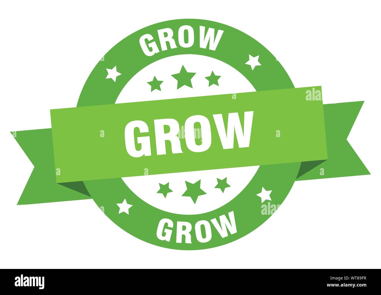 Grow. Sign Color grow ribbon. grow round green sign. grow Stock Vector Image & Art - Alamy