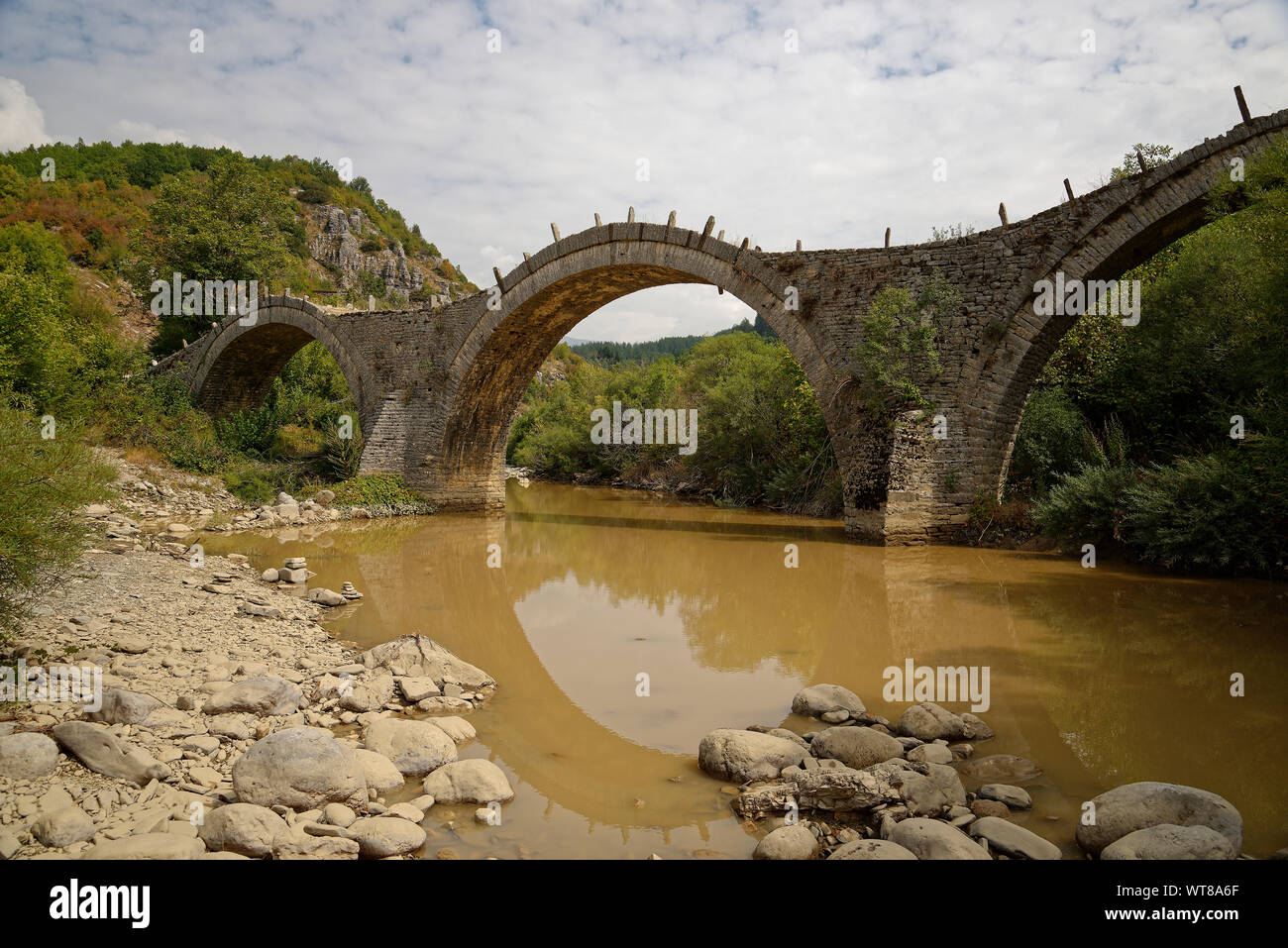 Stone bridges of Zagoria, northern Greece. A set of ancient bridges