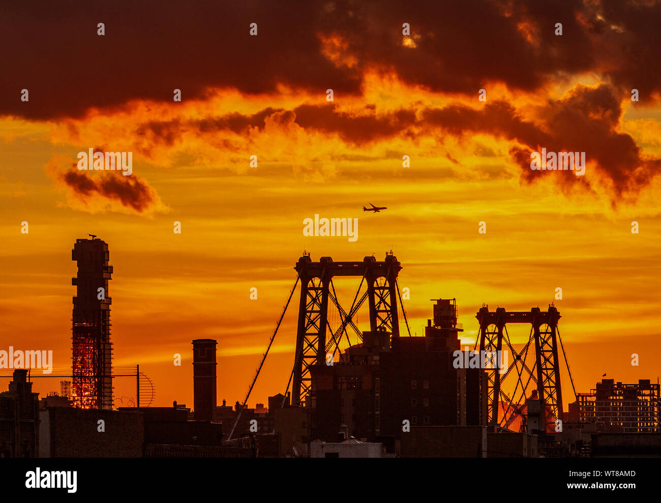 View of Lower Manhattan from East Williamsburg, Brooklyn Stock Photo