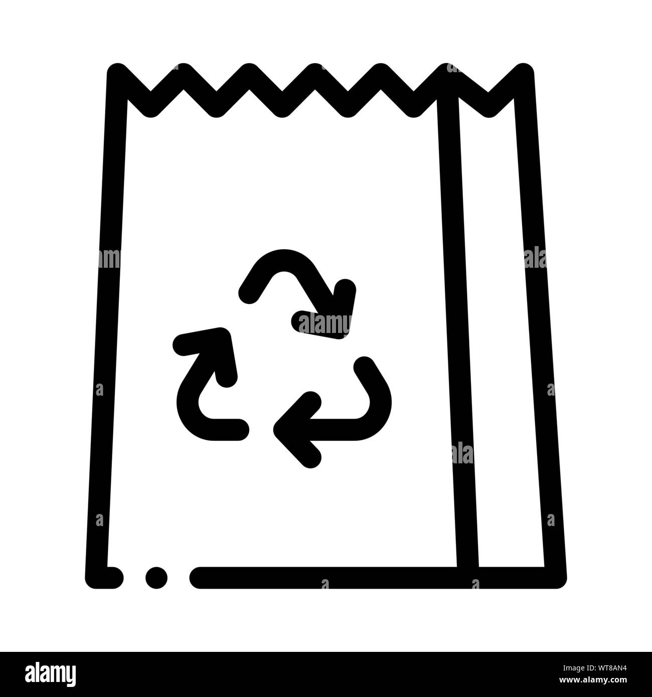 Paper Bag With Recycle Sign Packaging Vector Icon Stock Vector Image ...