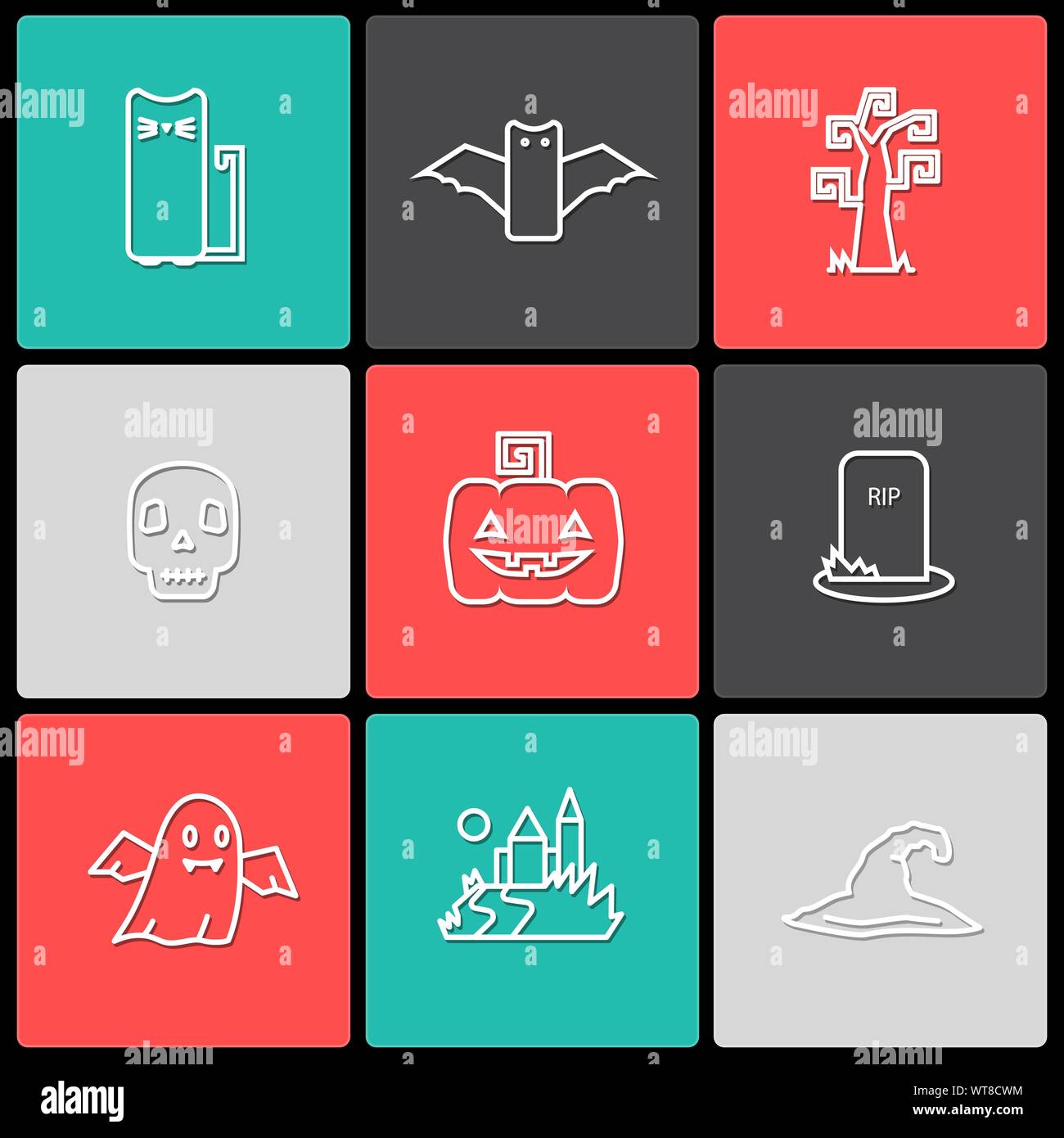 Halloween vector icon set  Stock Vector