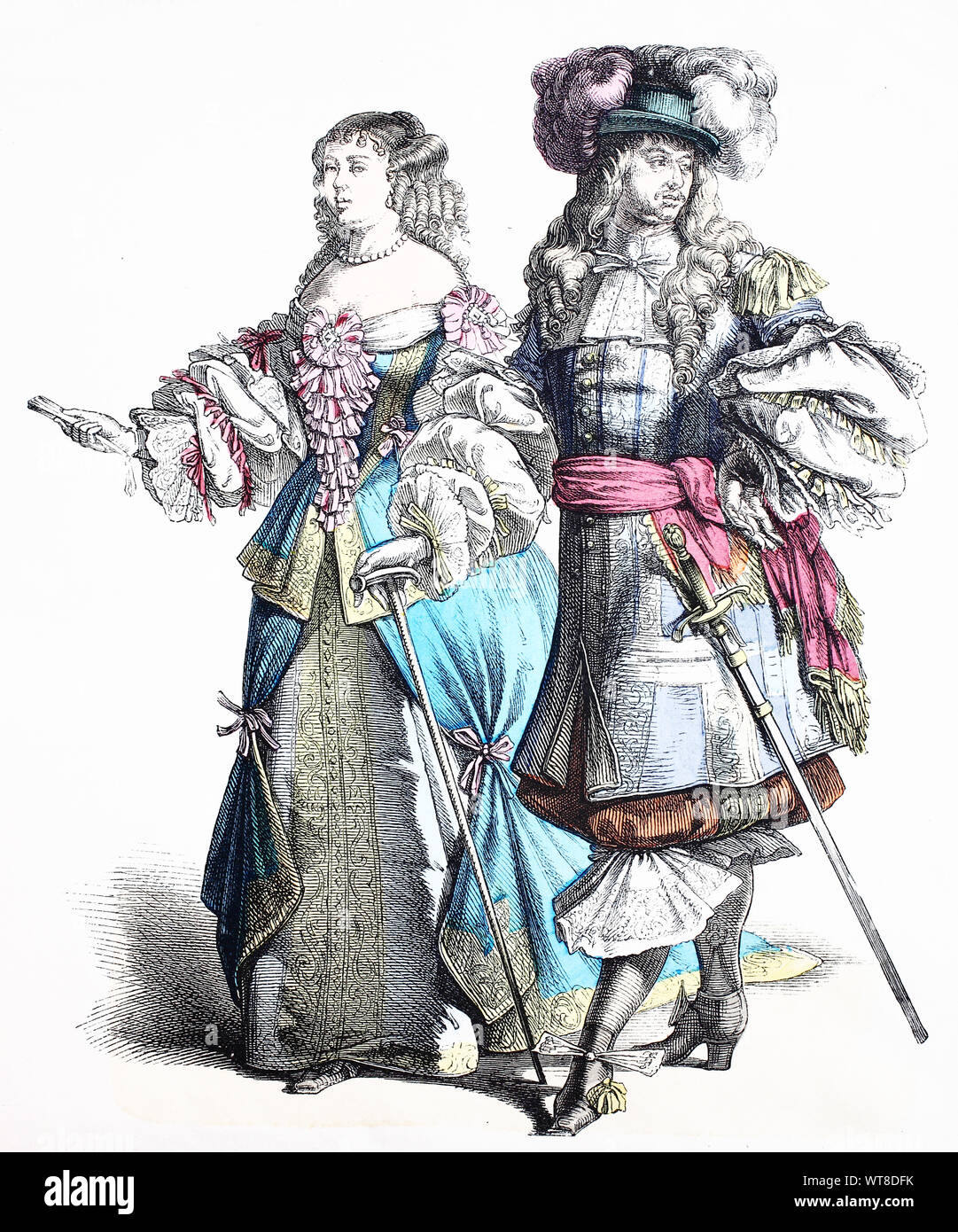 National costume, clothes, history of the costumes, French aristocrats in  court national costume, approx. in 1630-1600, Volkstracht, Kleidung,  Geschichte der Kostüme, Französische Adelige in Hoftracht, ca 1630-1600  Stock Photo - Alamy
