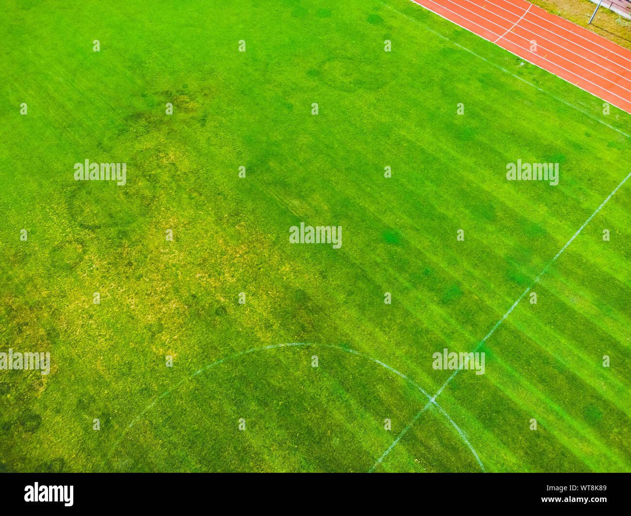 soccer field from the drone view Stock Photo - Alamy