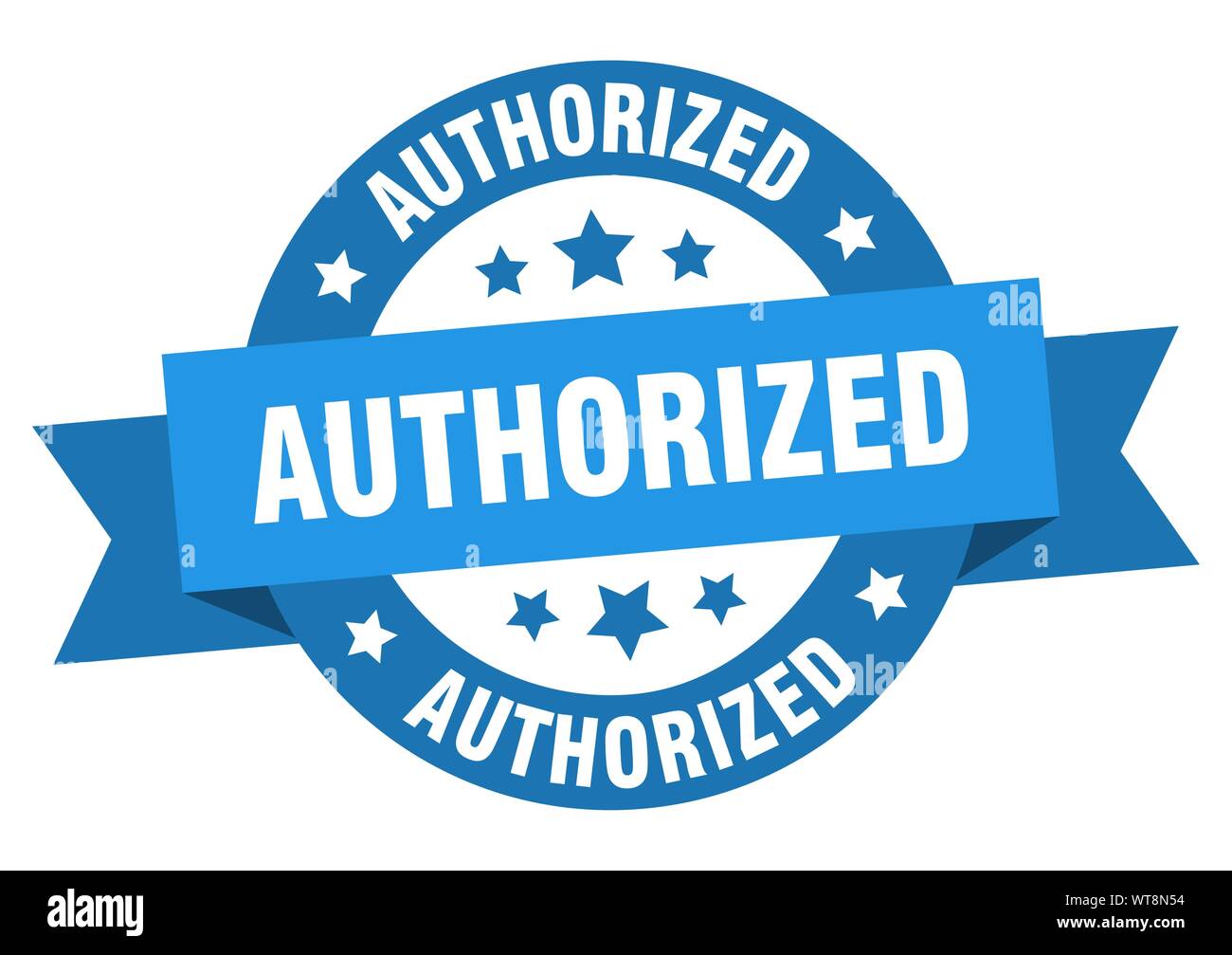 Authorized sign round ribbon hi-res stock photography and images - Alamy