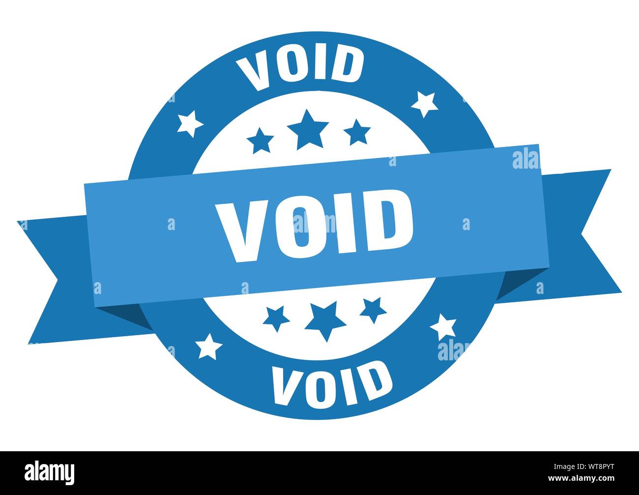 void ribbon. void round blue sign. void Stock Vector