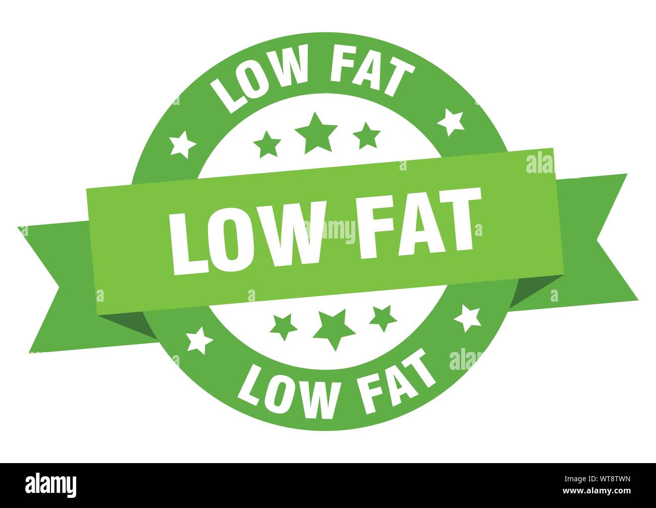 low fat ribbon. low fat round green sign. low fat Stock Vector Image ...