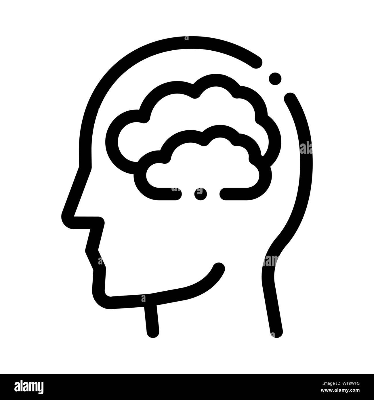 Mainly Cloudy Clouds In Man Silhouette Mind Vector Stock Vector