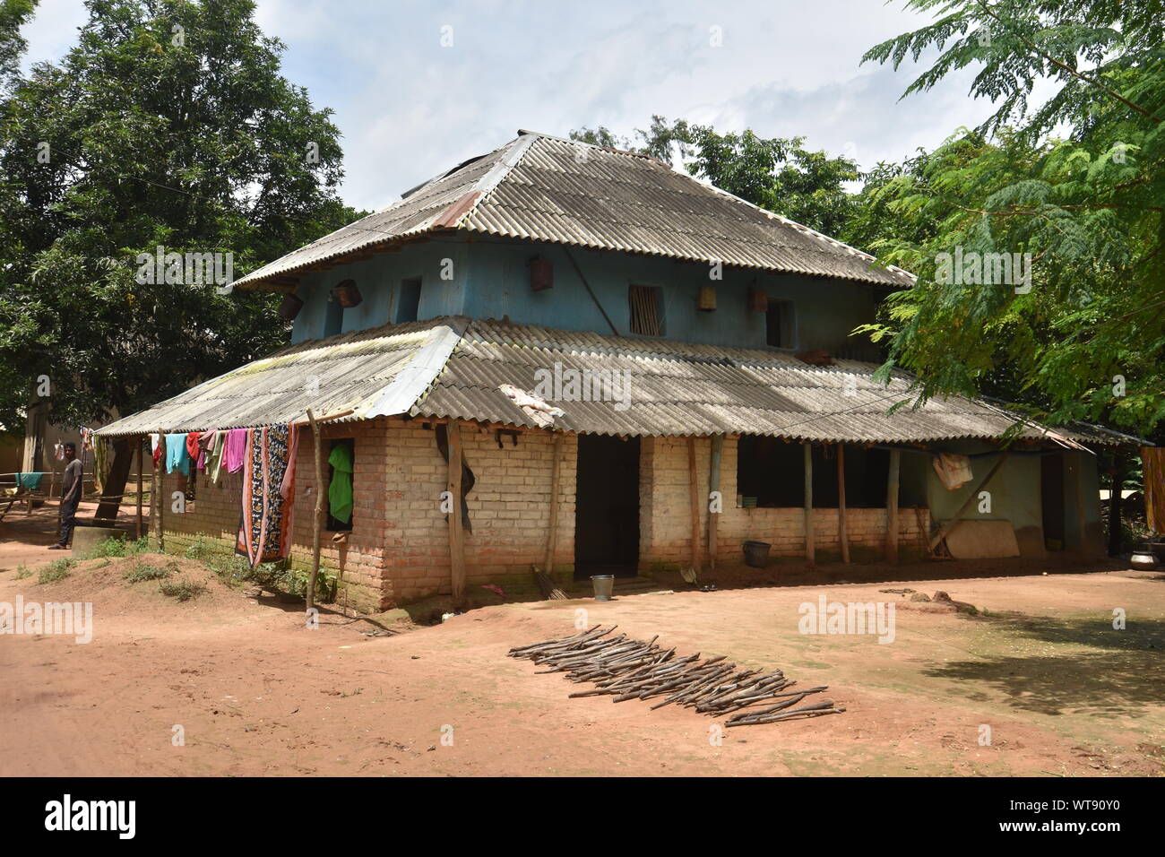 Twostory mud house. Village Banstala, Jhargram, West Midnapore, India