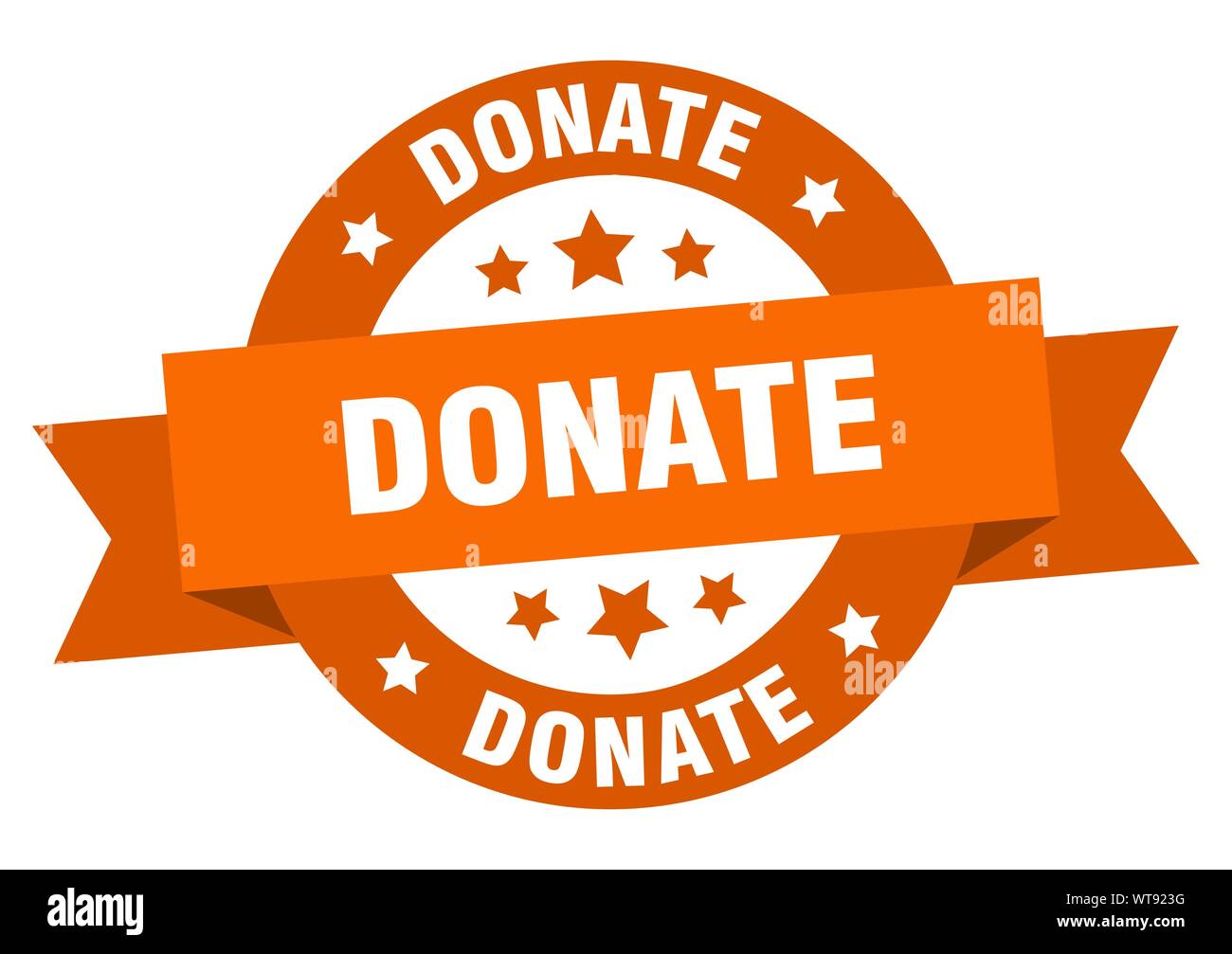 donate ribbon. donate round orange sign. donate Stock Vector Image ...