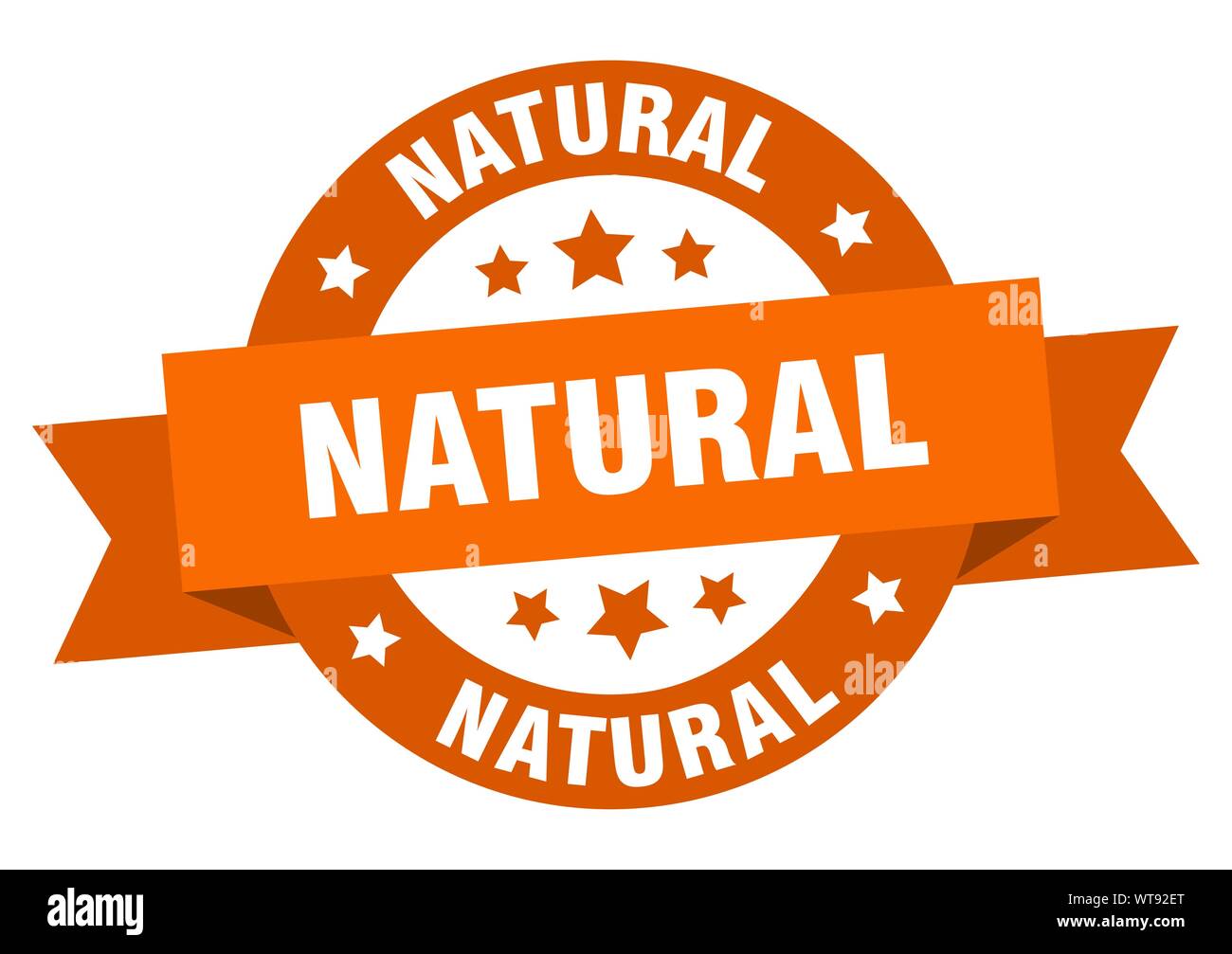 natural ribbon. natural round orange sign. natural Stock Vector Image ...